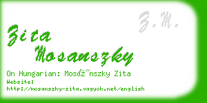 zita mosanszky business card